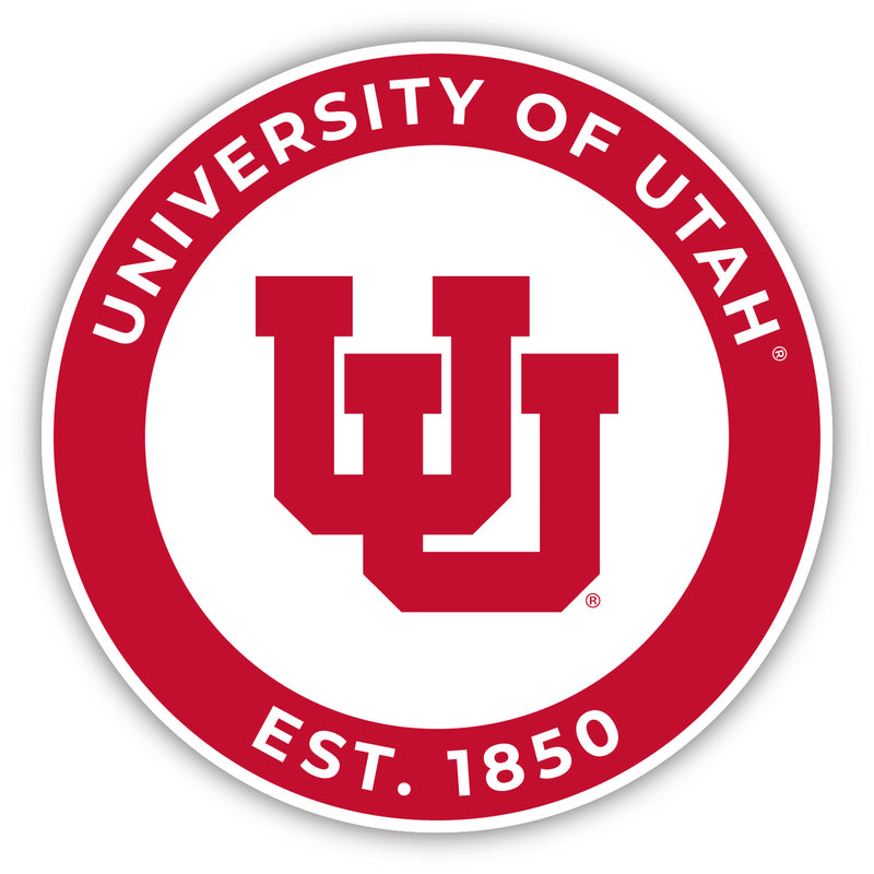 Utah Utes Round Vinyl Decal Sticker Officially Licensed Collegiate Product 2-Inch