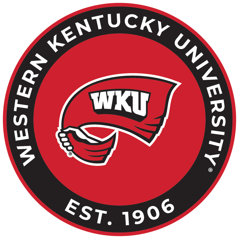 Western Kentucky Hilltoppers Round Vinyl Decal Sticker Officially Licensed Collegiate Product 8-Inch