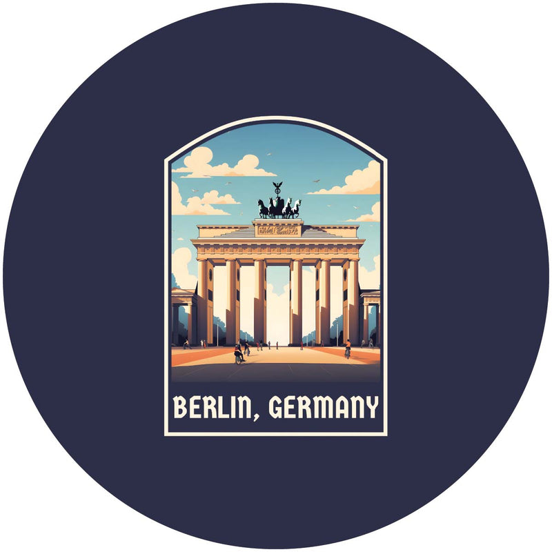 Berlin Germany Design A Souvenir Round Vinyl Decal Sticker 2-Inch