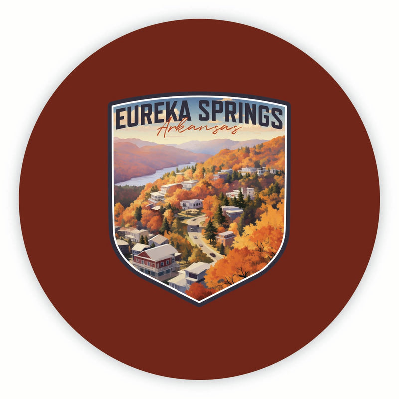 Eureka Springs Arkansas Little Switzerland of the Ozarks Design Souvenir Round Vinyl Decal Sticker 2-Inch
