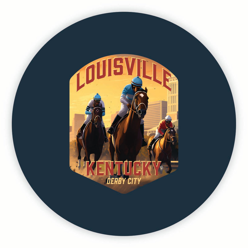 Louisville Kentucky Derby City Design Souvenir Round Vinyl Decal Sticker 6-Inch
