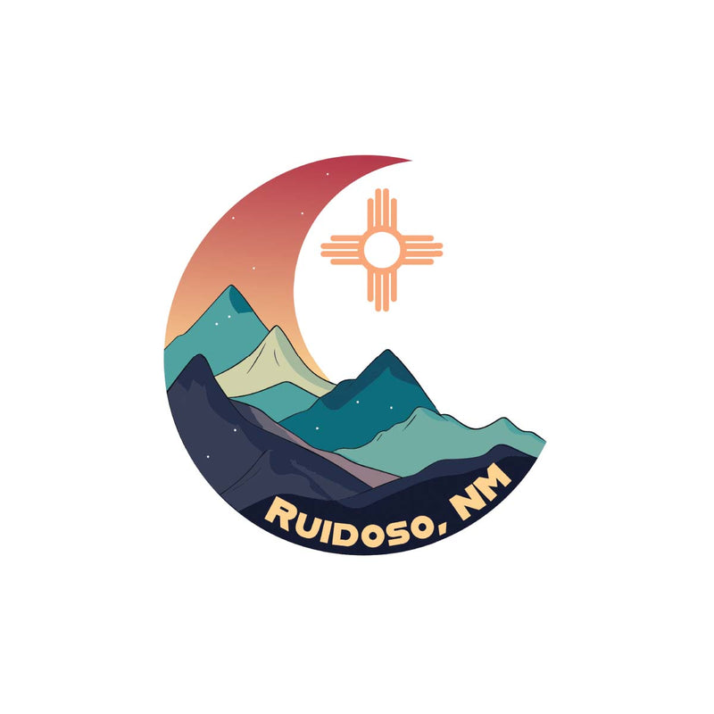 Ruidoso New Mexico Design C Souvenir Round Vinyl Decal Sticker 6-Inch