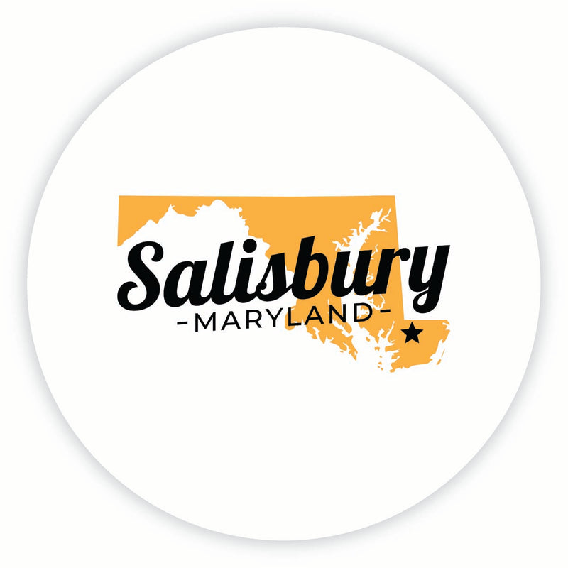 Salisbury Maryland State Shape Design Souvenir Round Vinyl Decal Sticker 6-Inch