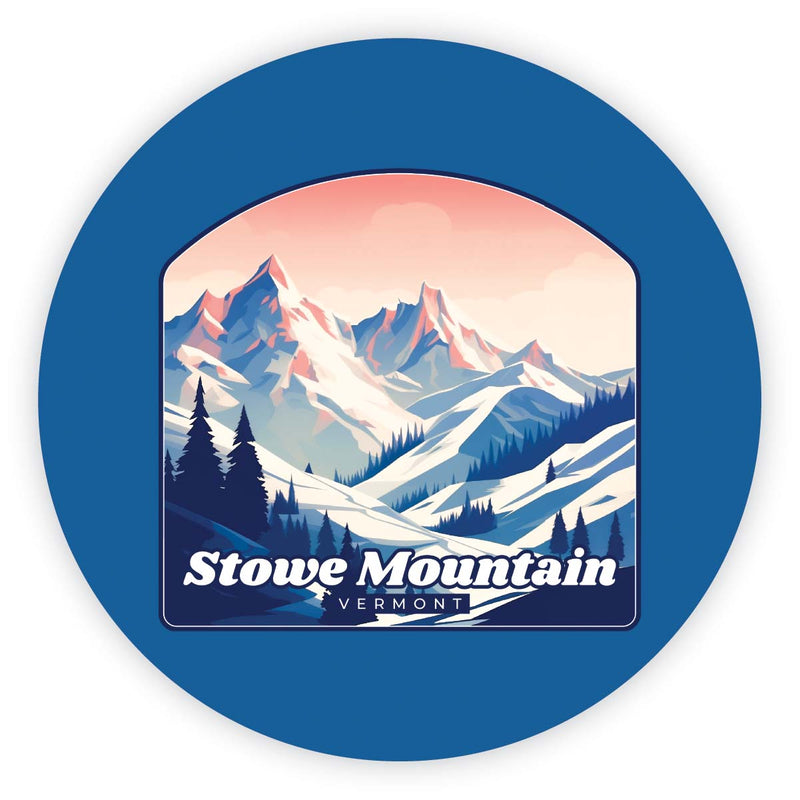 Stowe Mountain Vermont Design A Souvenir Round Vinyl Decal Sticker 4-Inch