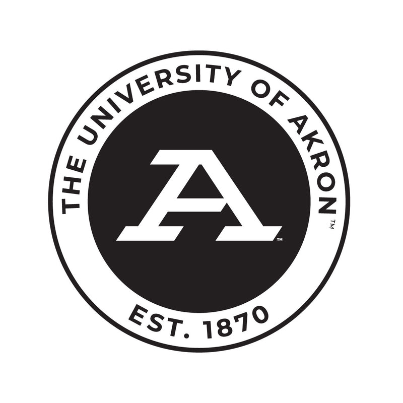 Akron Zips Officially Licensed Black Vinyl Decal Sticker White Backing