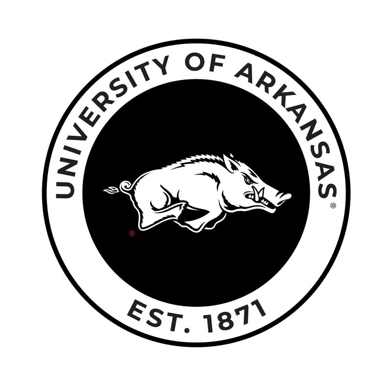 Arkansas Razorbacks Officially Licensed Black Vinyl Decal Sticker White Backing