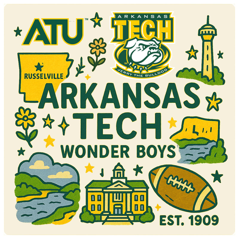 Arkansas Tech University Medley Design Decorative Magnet or Sticker – Officially Licensed 3-Inch