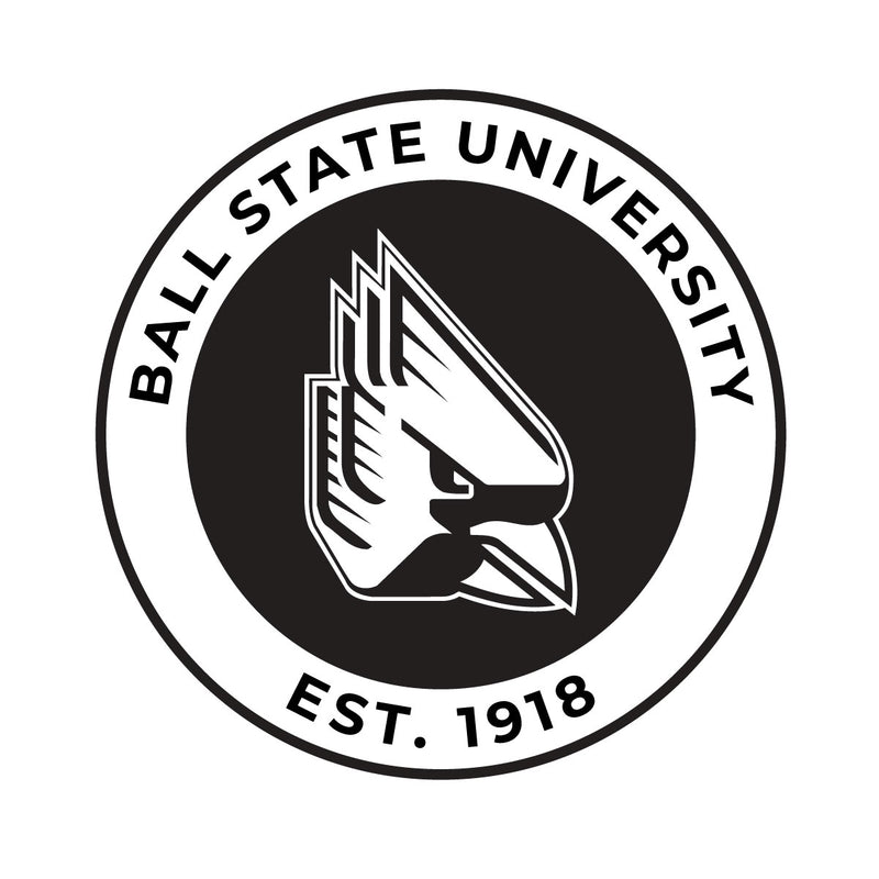 Ball State University Officially Licensed Black Vinyl Decal Sticker Clear Backing
