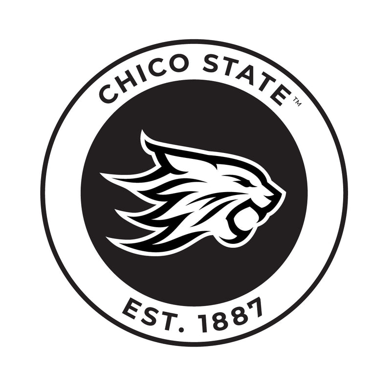 California State University, Chico Officially Licensed Black Vinyl Decal Sticker White Backing