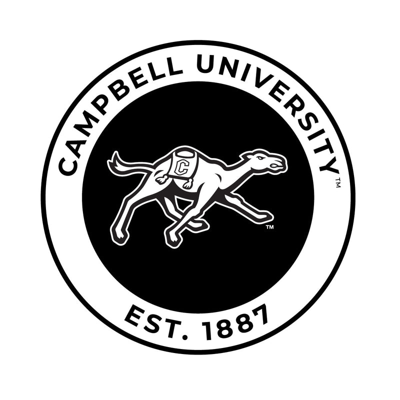 Campbell University Fighting Camels Officially Licensed Black Vinyl Decal Sticker White Backing
