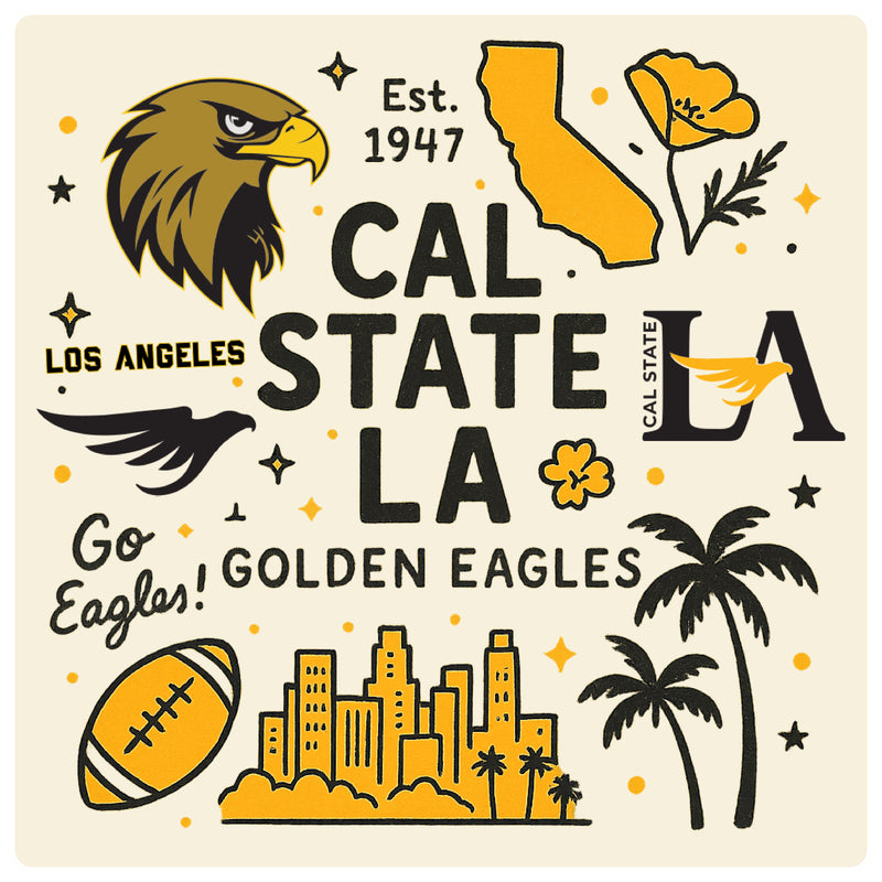 California State University Los Angeles Medley Design Decorative Magnet or Sticker – Officially Licensed 3-Inch