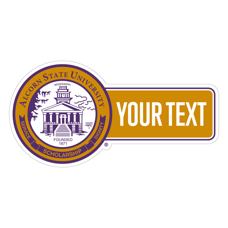 Alcorn State Braves Customizable Vinyl Sticker/Magnet Officially Licensed Collegiate Product 3-Inches Wide