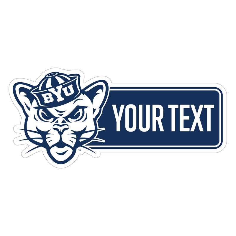 Brigham Young Cougars Customizable Vinyl Sticker/Magnet Officially Licensed Collegiate Product 10-Inches Wide
