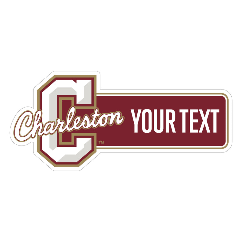 College of Charleston Customizable Vinyl Sticker/Magnet Officially Licensed Collegiate Product 6-Inches Wide