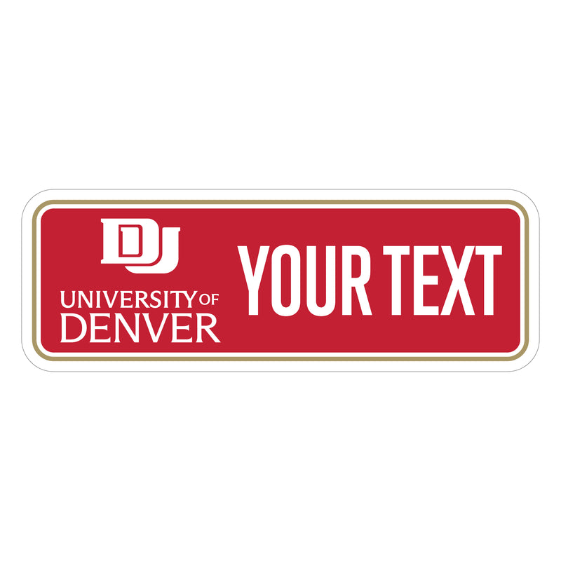 University of Denver Pioneers Customizable Vinyl Sticker/Magnet Officially Licensed Collegiate Product 3-Inches Wide