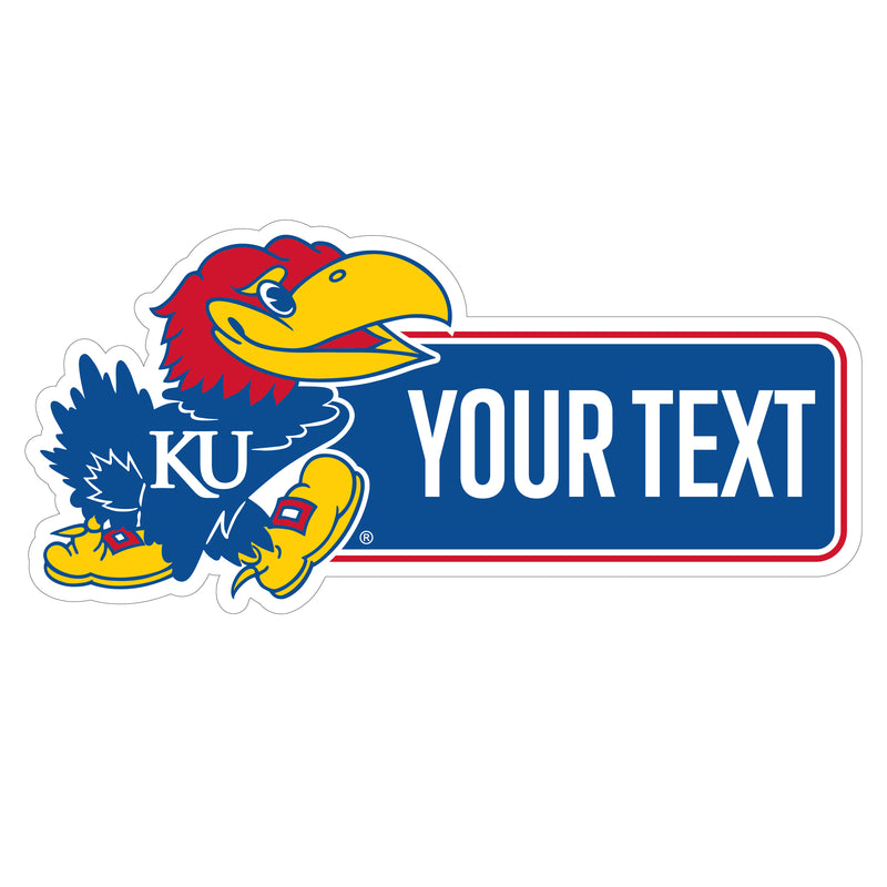 Kansas Jayhawks Customizable Vinyl Sticker/Magnet Officially Licensed Collegiate Product 12-Inches Wide