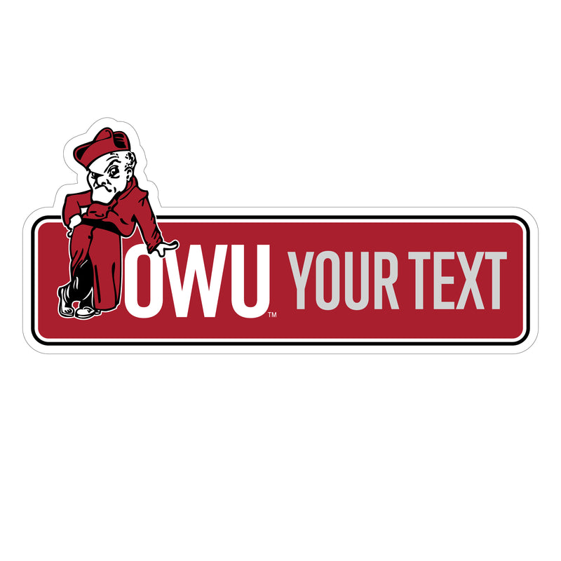 Ohio Wesleyan University Customizable Vinyl Sticker/Magnet Officially Licensed Collegiate Product 8-Inches Wide