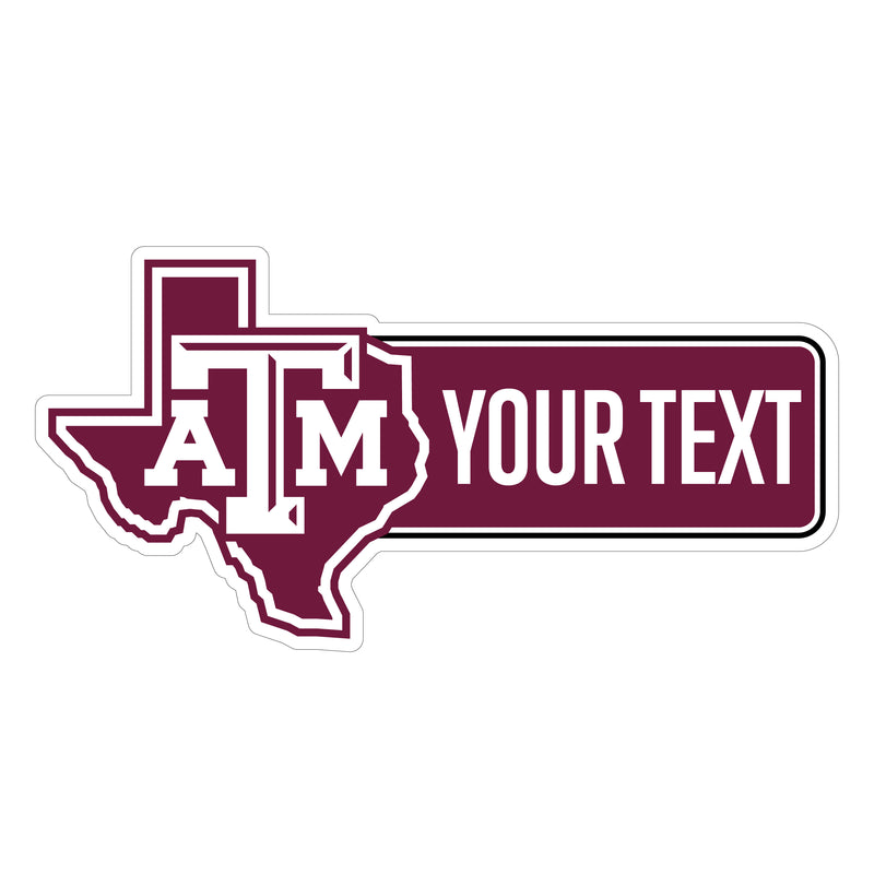 Texas A&M Aggies Customizable Vinyl Sticker/Magnet Officially Licensed Collegiate Product 6-Inches Wide