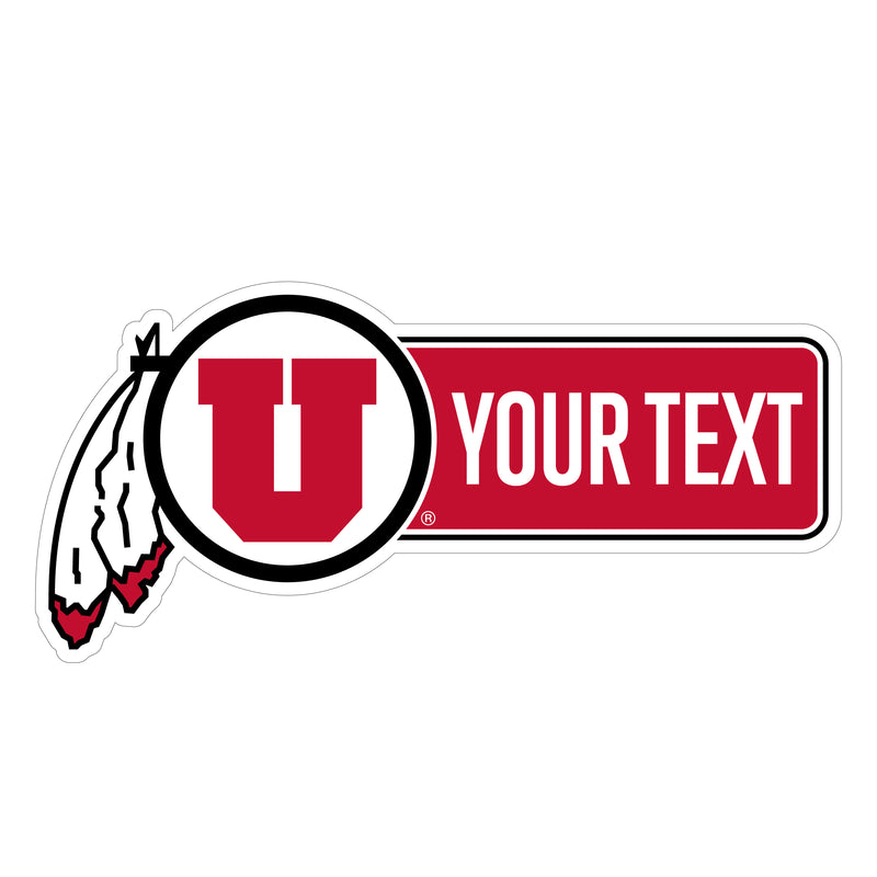 Utah Utes Customizable Vinyl Sticker/Magnet Officially Licensed Collegiate Product 8-Inches Wide