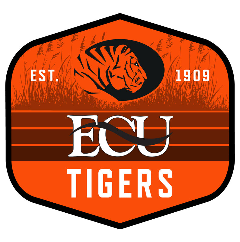 East Central University Tigers Scenic Background Vinyl Sticker/Magnet - Officially Licensed