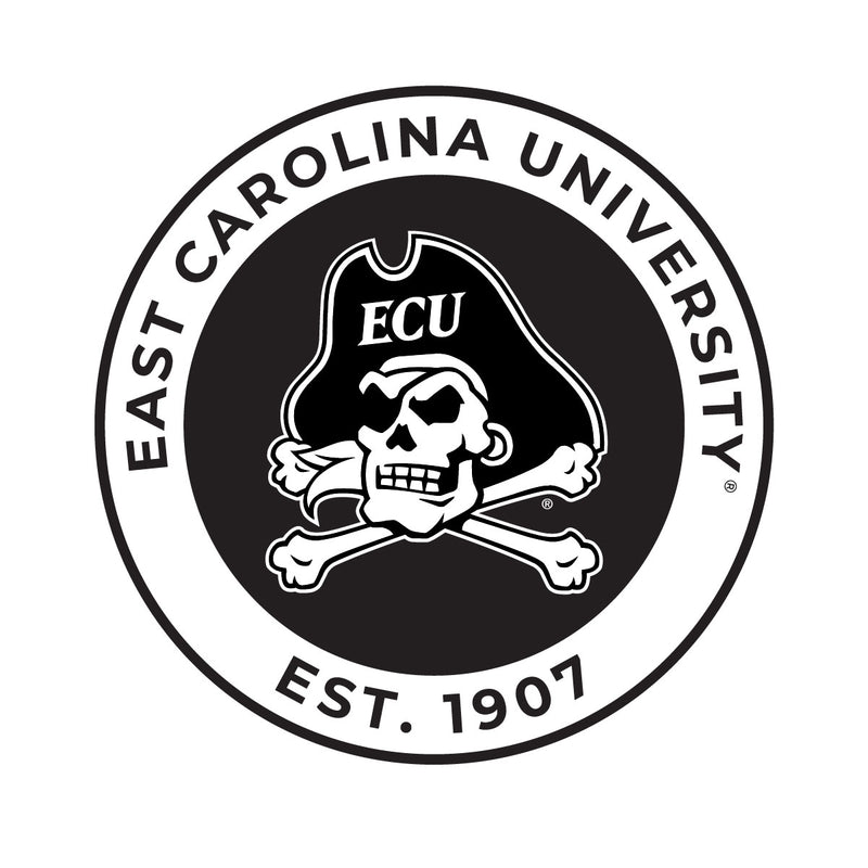 East Carolina Pirates Officially Licensed Black Vinyl Decal Sticker White Backing