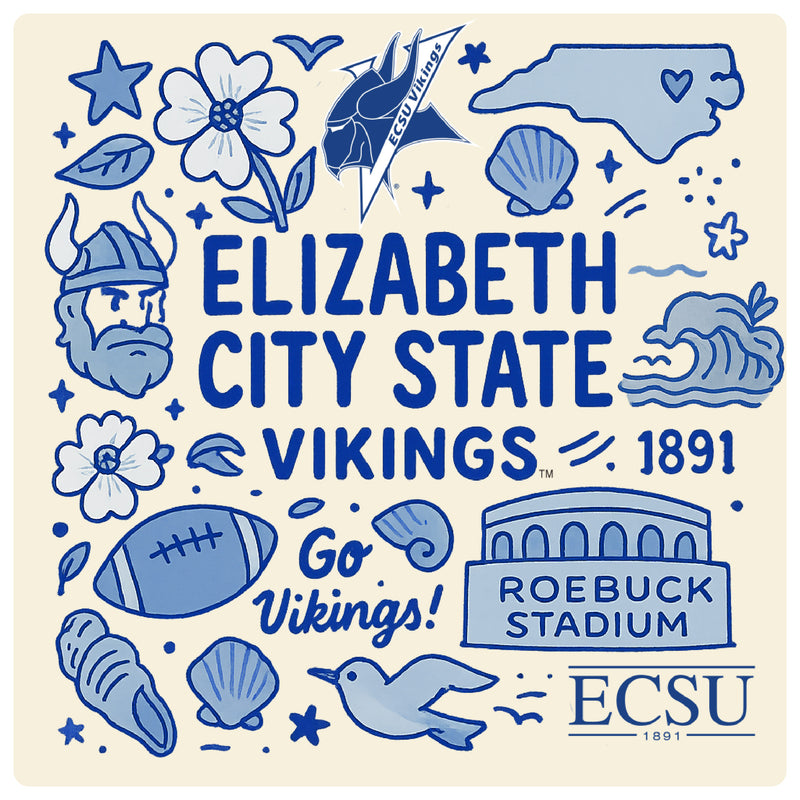 Elizabeth City State University Medley Design Decorative Magnet or Sticker – Officially Licensed 3-Inch