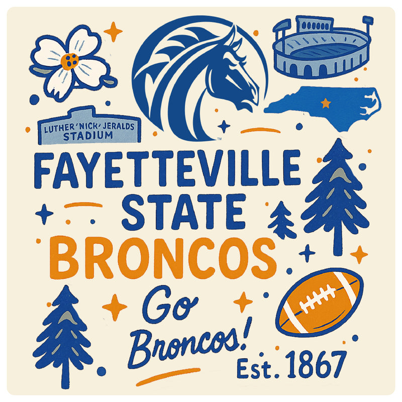Fayetteville State University Medley Design Decorative Magnet or Sticker – Officially Licensed 3-Inch
