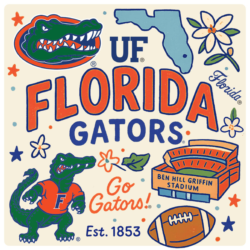 Florida Gators Medley Design Decorative Magnet or Sticker – Officially Licensed 3-Inch