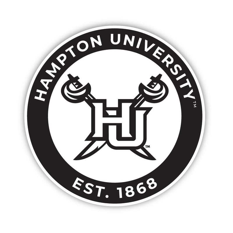 Hampton University Officially Licensed Black Vinyl Decal Sticker Holographic Backing