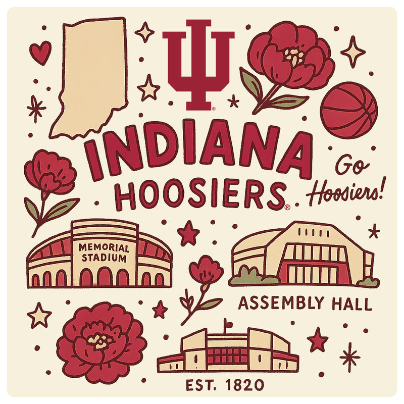 Indiana Hoosiers Medley Design Decorative Magnet or Sticker – Officially Licensed 3-Inch