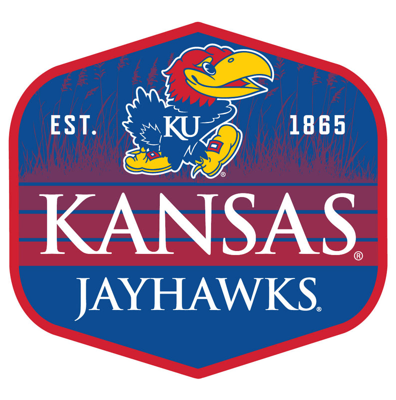 Kansas Jayhawks Scenic Background Vinyl Sticker/Magnet - Officially Licensed