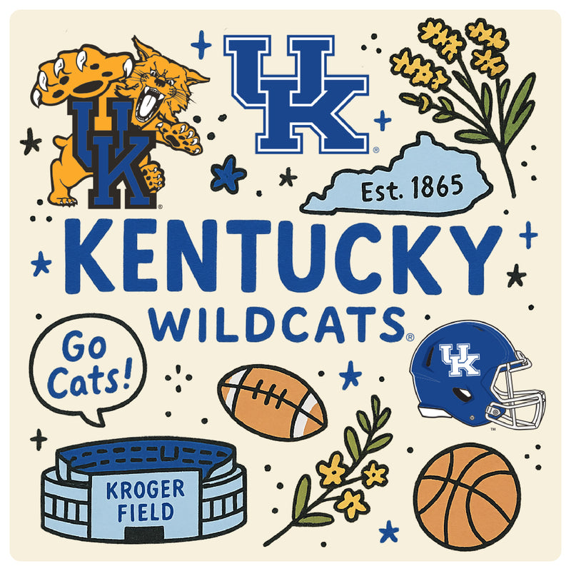 Kentucky Wildcats Medley Design Decorative Magnet or Sticker – Officially Licensed 3-Inch