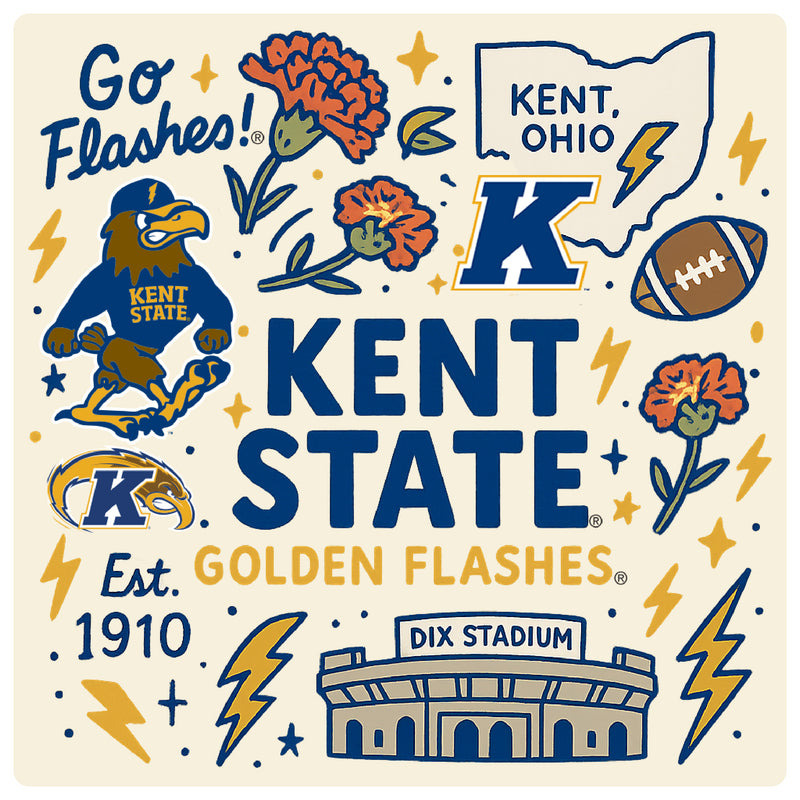 Kent State University Medley Design Decorative Magnet or Sticker – Officially Licensed 3-Inch