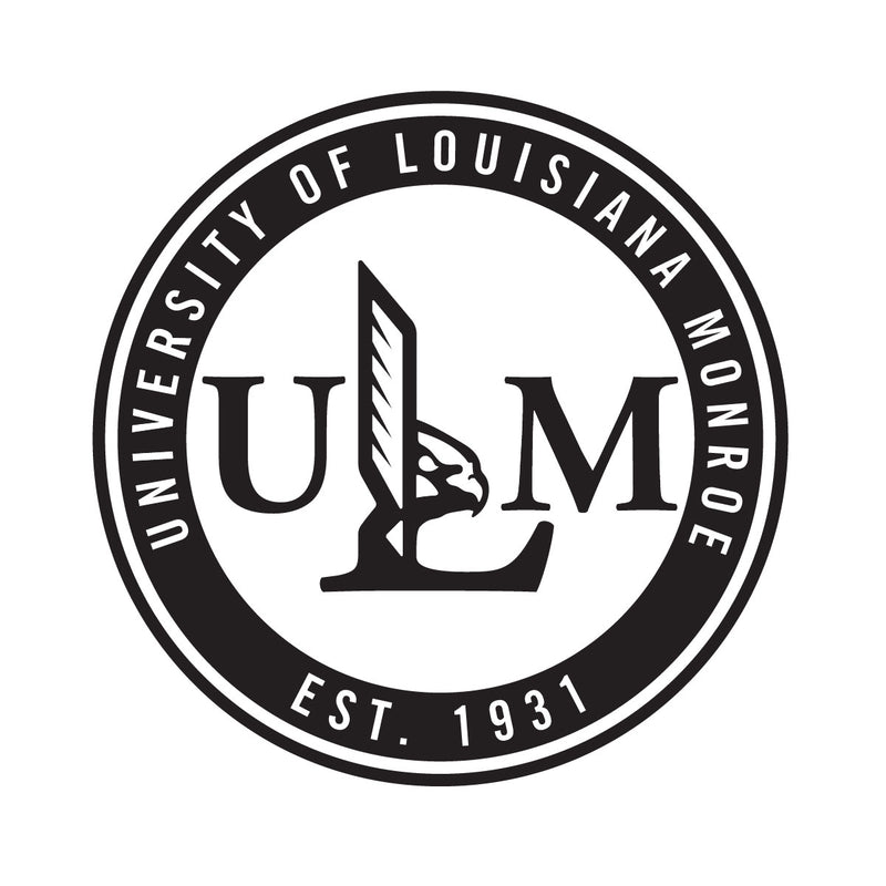 University of Louisiana Monroe Officially Licensed Black Vinyl Decal Sticker White Backing
