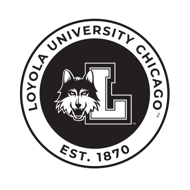 Loyola University Ramblers Officially Licensed Black Vinyl Decal Sticker Clear Backing