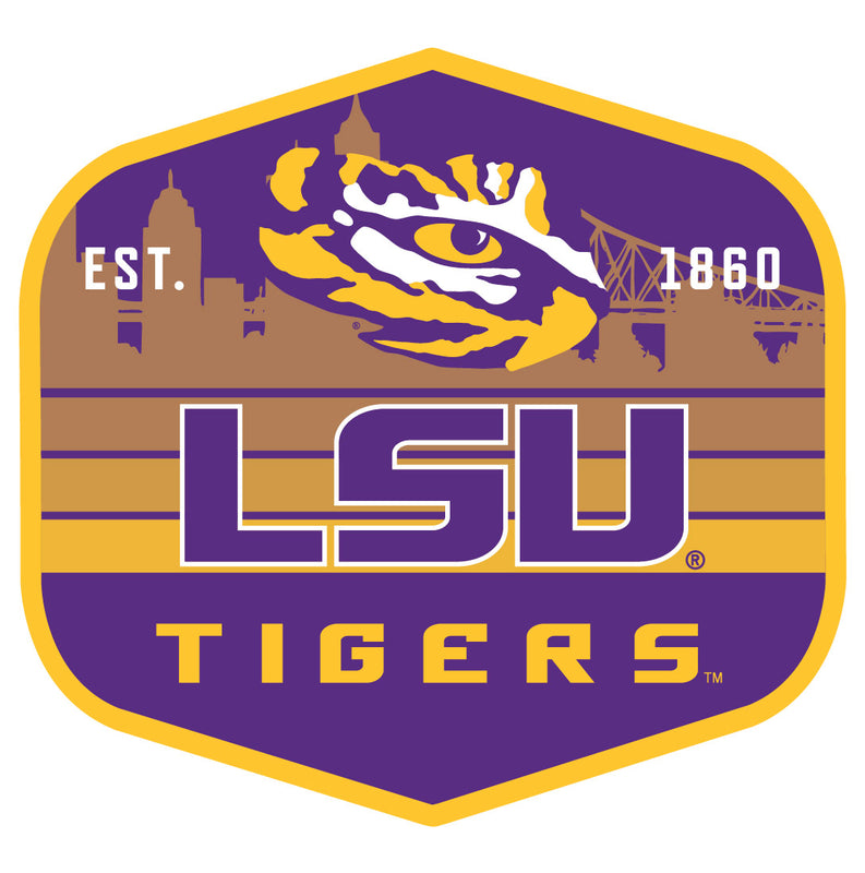LSU Tigers Scenic Background Vinyl Sticker/Magnet - Officially Licensed