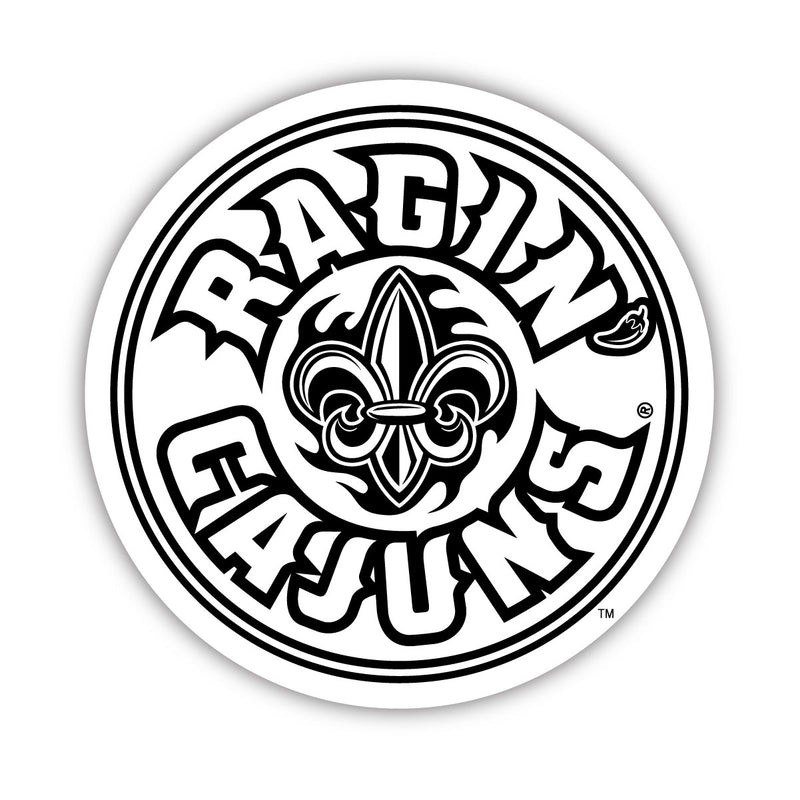 Louisiana at Lafayette Ragin' Cajuns Officially Licensed Black Vinyl Decal Sticker Clear Backing