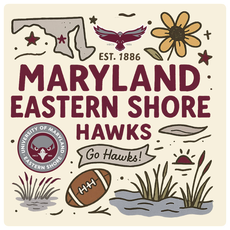 Maryland Eastern Shore Medley Design Decorative Magnet or Sticker – Officially Licensed 3-Inch