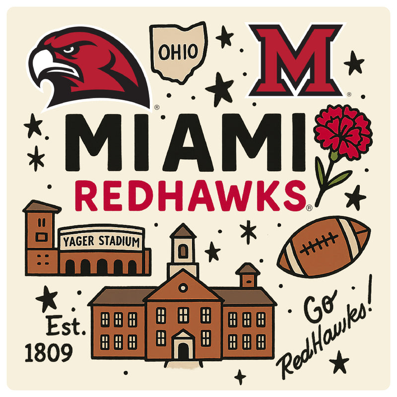 Miami University of Ohio Medley Design Decorative Magnet or Sticker – Officially Licensed 3-Inch