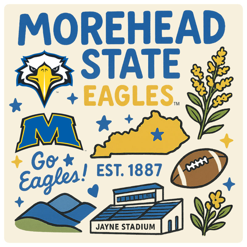 Morehead State University Medley Design Decorative Magnet or Sticker – Officially Licensed 3-Inch