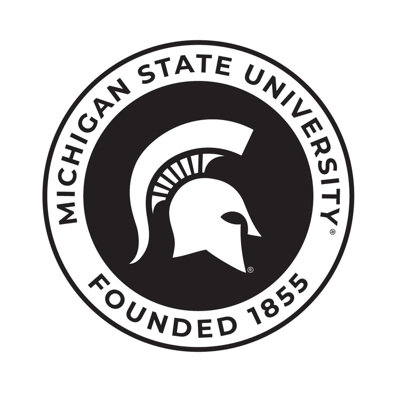 Michigan State Spartans Officially Licensed Black Vinyl Decal Sticker White Backing