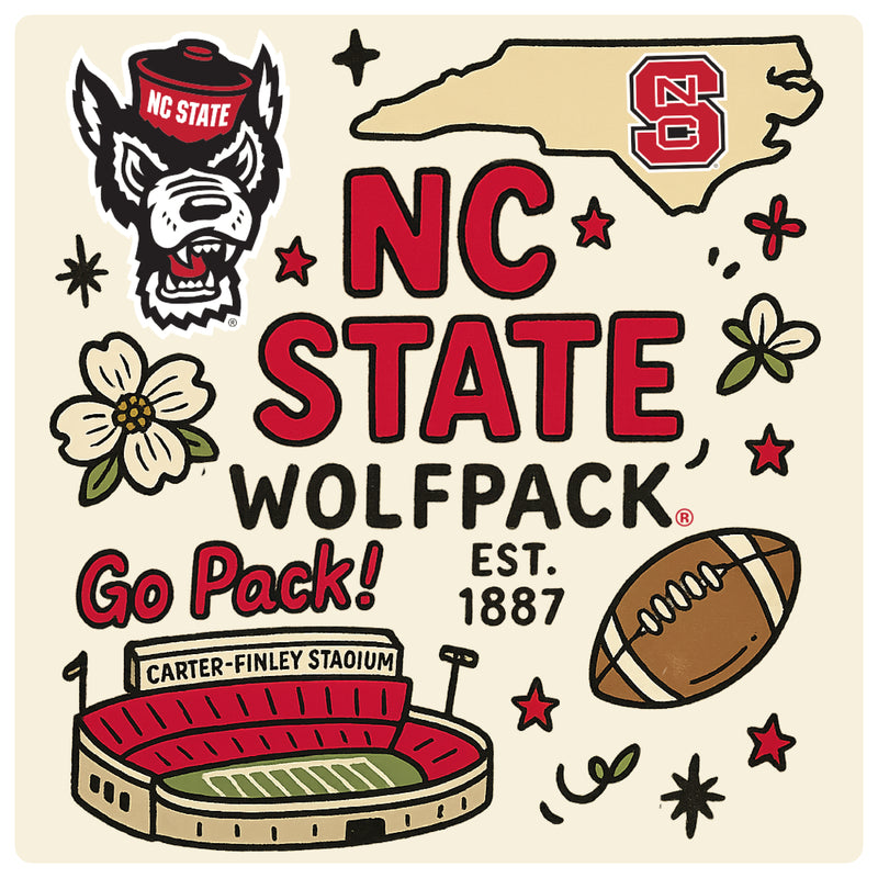 NC State Wolfpack Medley Design Decorative Magnet or Sticker – Officially Licensed 3-Inch