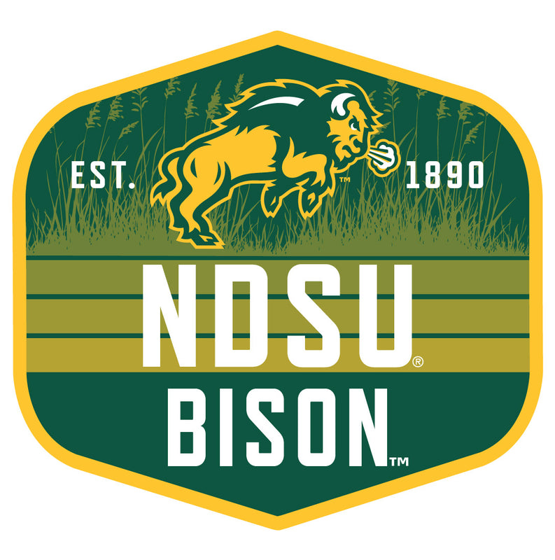 North Dakota State Bison Scenic Background Vinyl Sticker/Magnet - Officially Licensed