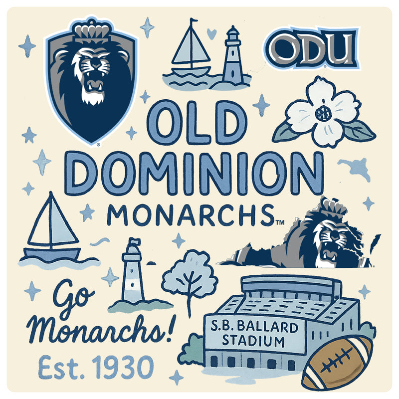 Old Dominion Monarchs Medley Design Decorative Magnet or Sticker – Officially Licensed 3-Inch