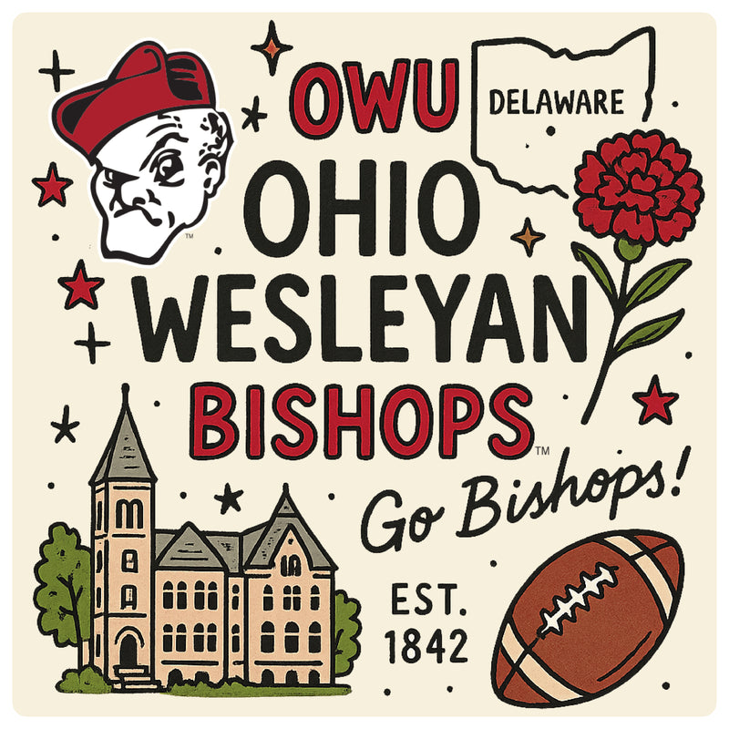 Ohio Wesleyan University Medley Design Decorative Magnet or Sticker – Officially Licensed 3-Inch