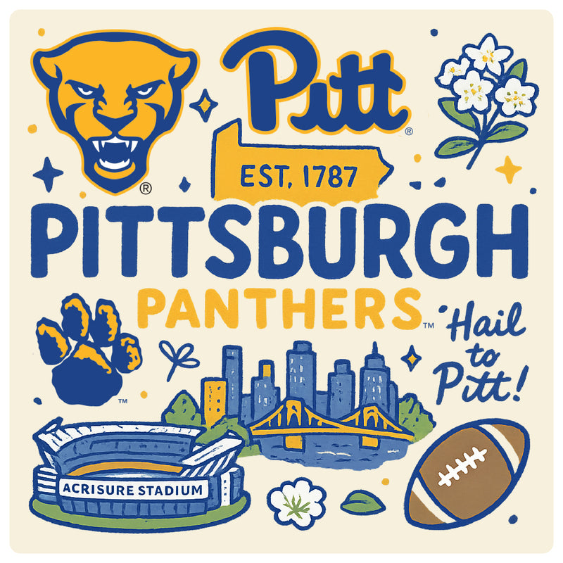 Pittsburgh Panthers Medley Design Decorative Magnet or Sticker – Officially Licensed 3-Inch