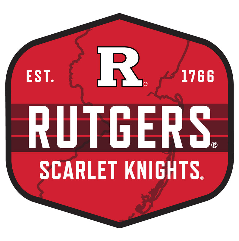 Rutgers Scarlet Knights Scenic Background Vinyl Sticker/Magnet - Officially Licensed