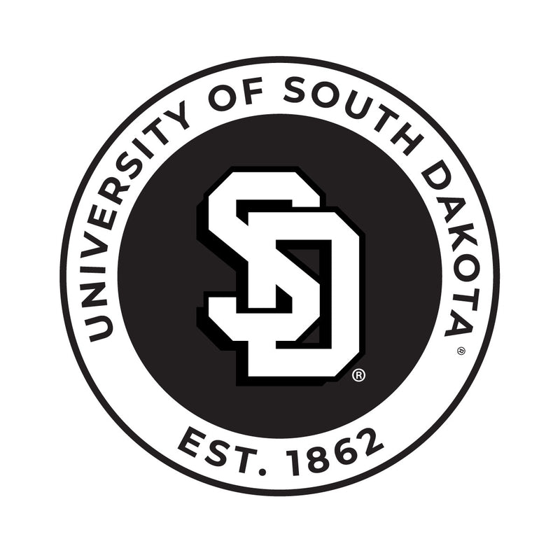 South Dakota Coyotes Officially Licensed Black Vinyl Decal Sticker Holographic Backing