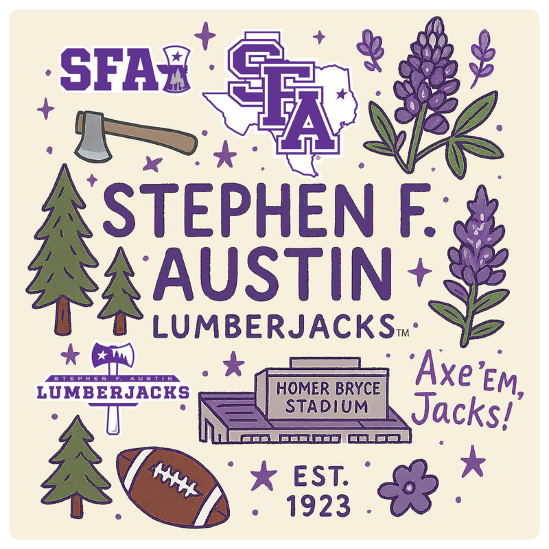 Stephen F. Austin State University Medley Design Decorative Magnet or Sticker – Officially Licensed 3-Inch