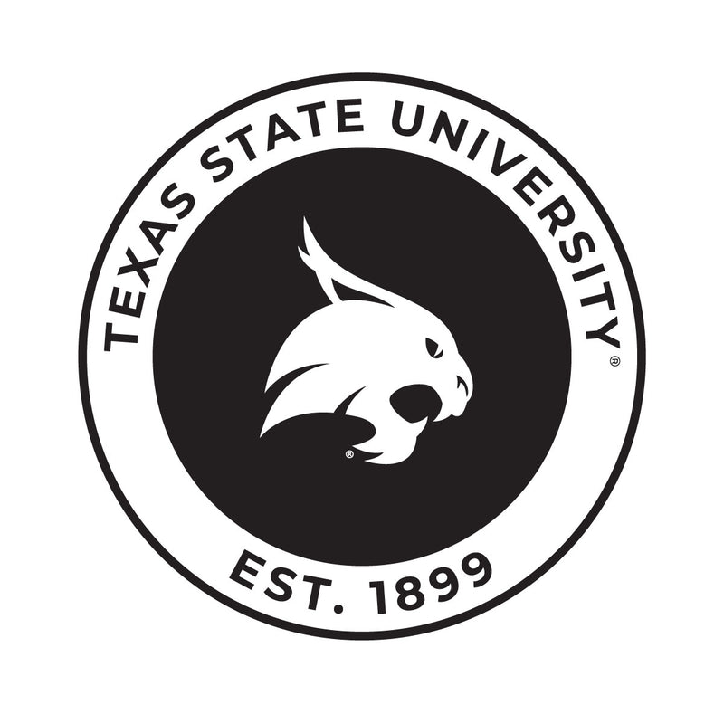 Texas State Bobcats Officially Licensed Black Vinyl Decal Sticker White Backing